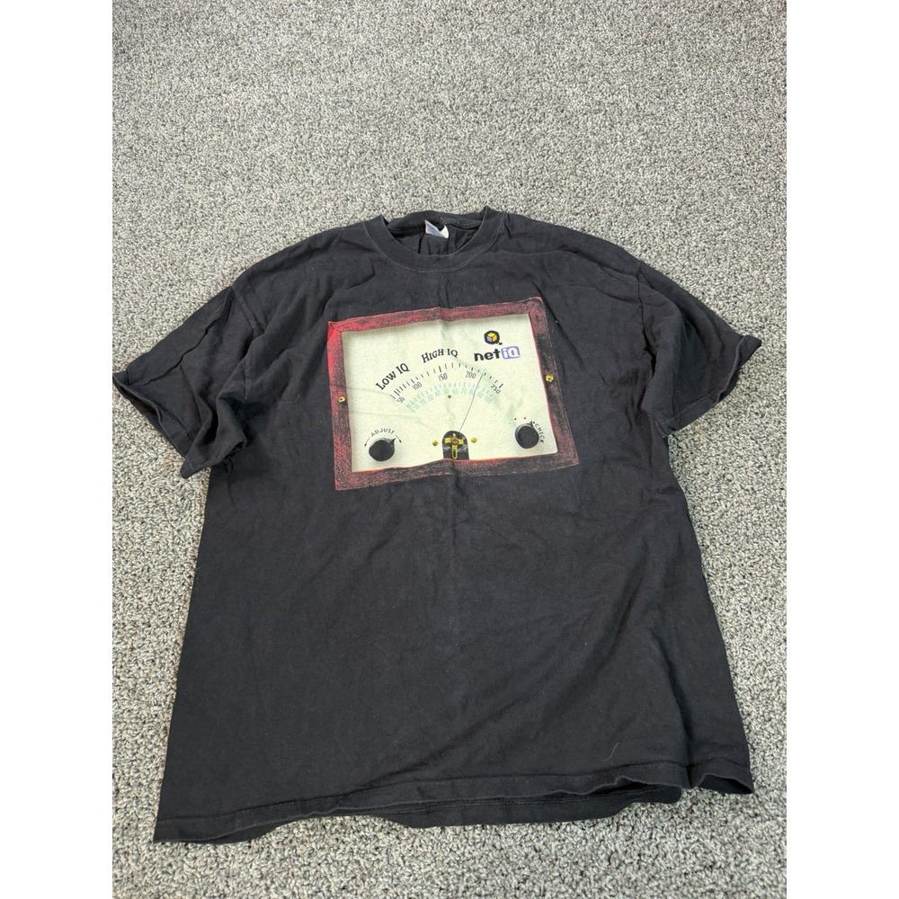 Vintage Y2K NetIQ Computer T Shirt Men's Size XL Black